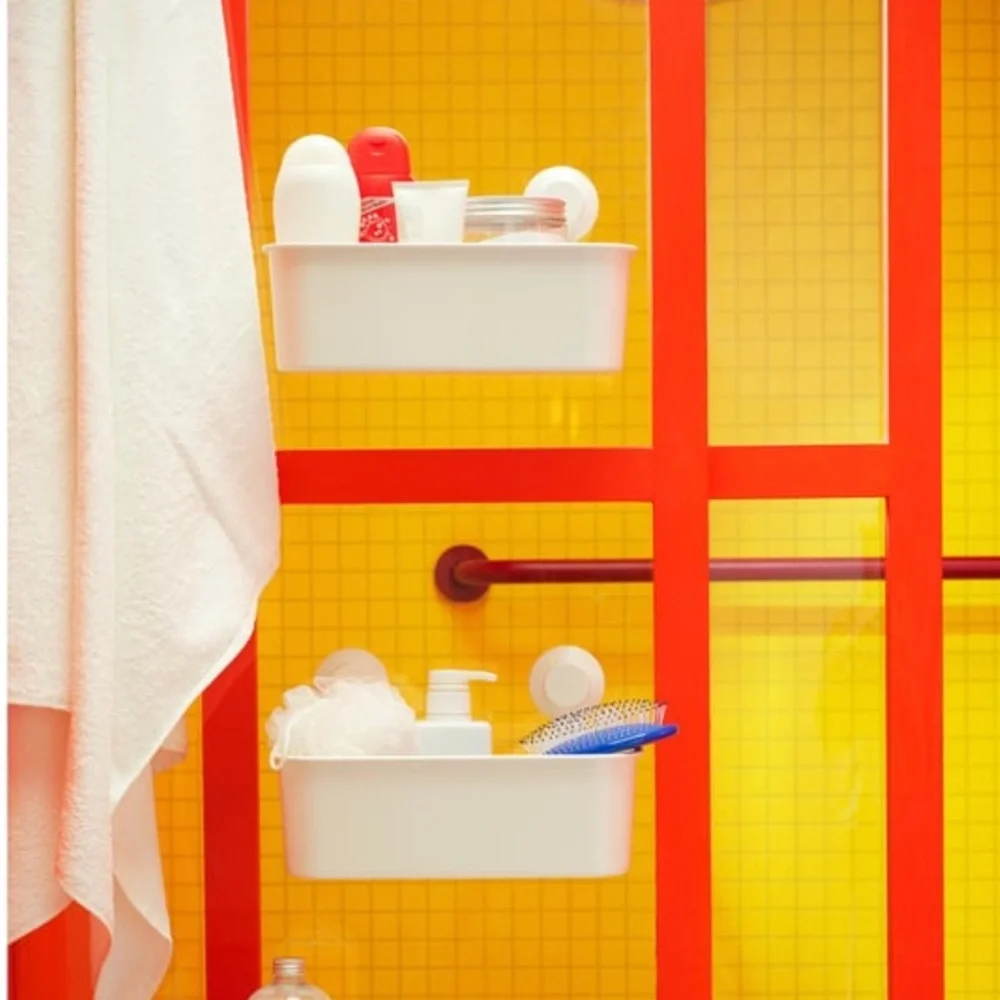 IKEA - TISKEN Basket with Suction Cup White